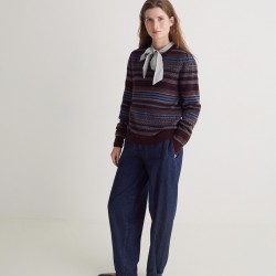 Καφέ μάλλινο ζακάρ πουλόβερ