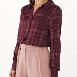MEXX Satin printed check blouse