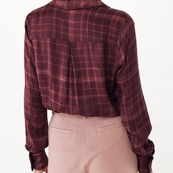 MEXX Satin printed check blouse