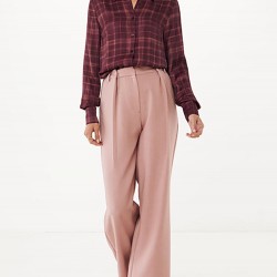 MEXX Satin printed check blouse