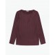 Μπλούζα με μελιτζανί και πλισέ λαιμόκοψη