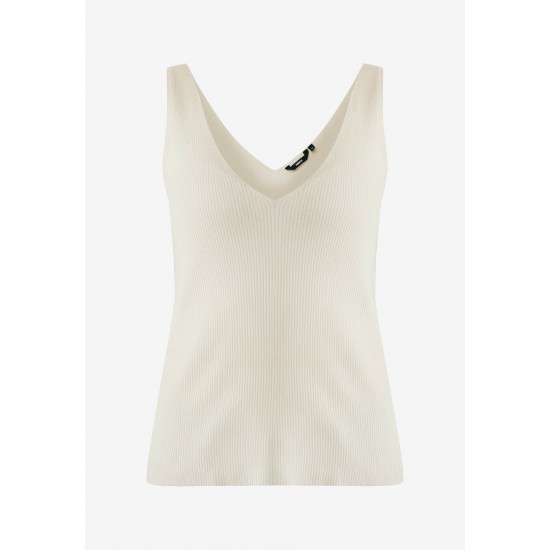 Top Regular Fit Knit Λευκό Top Regular Fit Knit Λευκό
