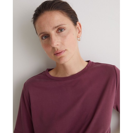 Μπορντό κοντομάνικο μπλουζάκι