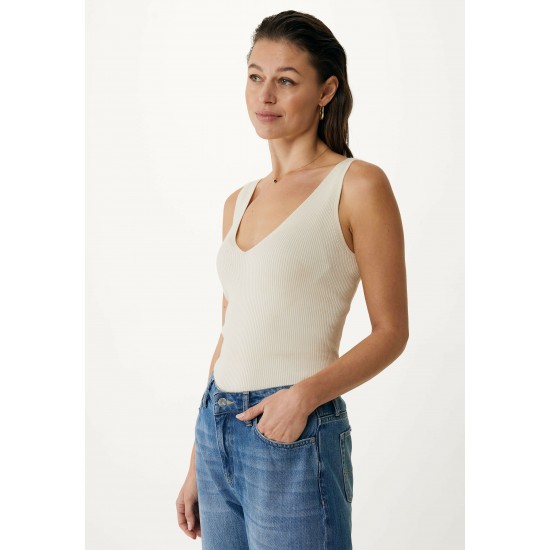 Top Regular Fit Knit Λευκό Top Regular Fit Knit Λευκό