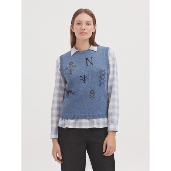 Γιλέκο με σχέδιο σταυροβελονιάς