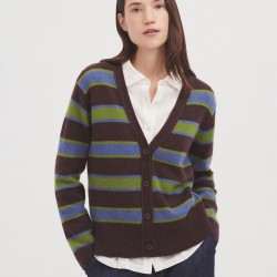 Ριγέ μάλλινη ζακέτα