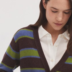 Ριγέ μάλλινη ζακέτα