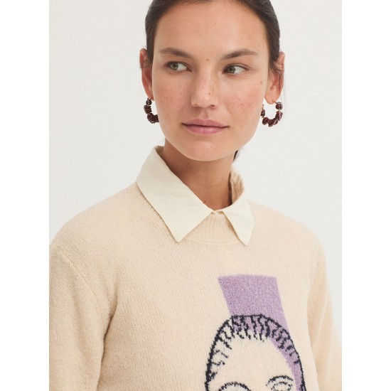 Μάλλινο πουλόβερ μπουκλέ