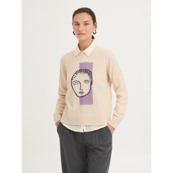 Μάλλινο πουλόβερ μπουκλέ