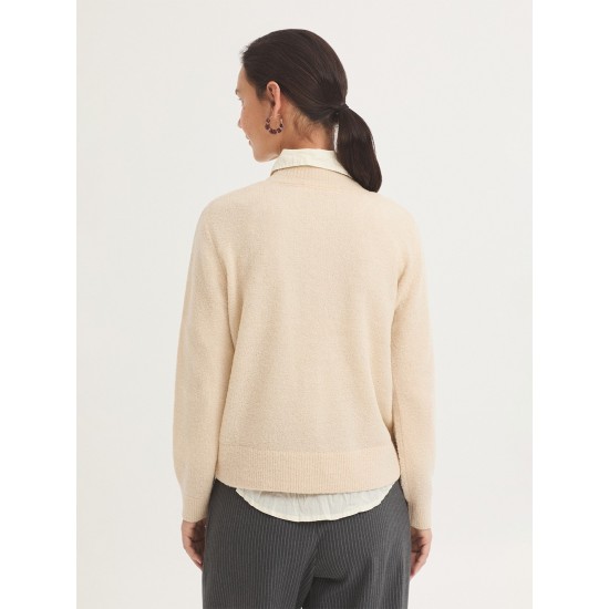 Μάλλινο πουλόβερ μπουκλέ