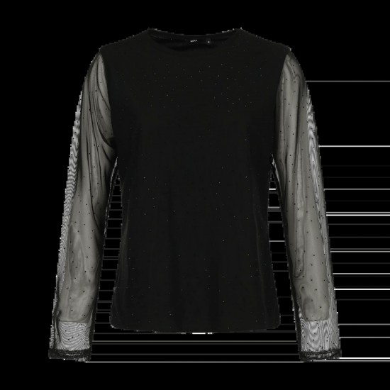 Embelished mesh top  Black