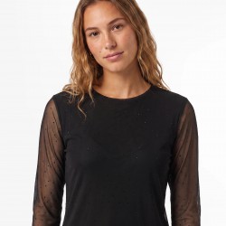 Embelished mesh top  Black