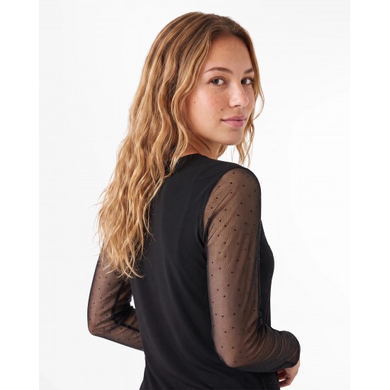 Embelished mesh top  Black