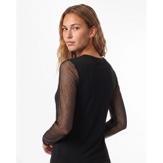 Embelished mesh top  Black
