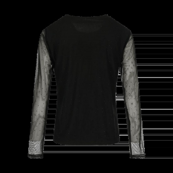 Embelished mesh top  Black