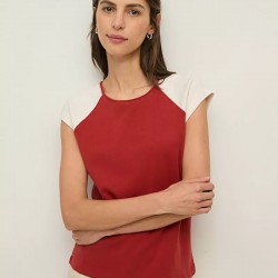 Two-tone cotton T-shirt