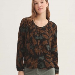 Μπλούζα από καρό ύφασμα με σχέδιο ζούγκλας.