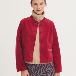 Ζακέτα από κοτλέ με γιακά μανταρινιού