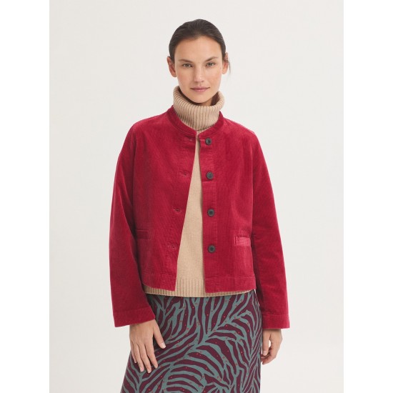 Ζακέτα από κοτλέ με γιακά μανταρινιού