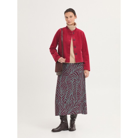 Ζακέτα από κοτλέ με γιακά μανταρινιού