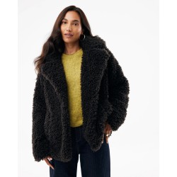 Cozy hairy peacoat  Dark Brown