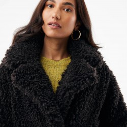 Cozy hairy peacoat  Dark Brown