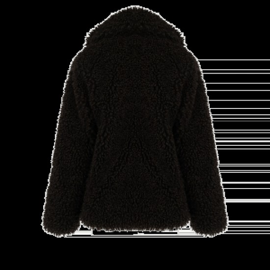 Cozy hairy peacoat  Dark Brown
