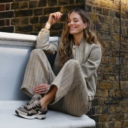 Σακάκι μπουφάν Bomber Oversized από τουίντ σε χρώμα Taupe