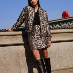 Bomber Leopard Jacquard Brown