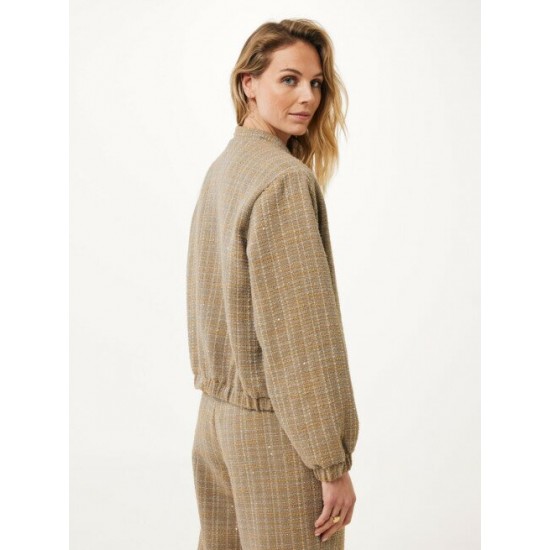 Σακάκι μπουφάν Bomber Oversized από τουίντ σε χρώμα Taupe