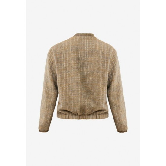 Σακάκι μπουφάν Bomber Oversized από τουίντ σε χρώμα Taupe