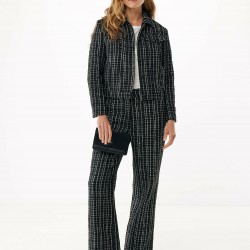 Tweed Jacket Sequins Black