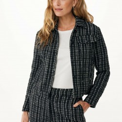 Tweed Jacket Sequins Black