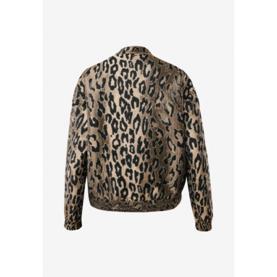Bomber Leopard Jacquard Brown Bomber Leopard Jacquard Brown