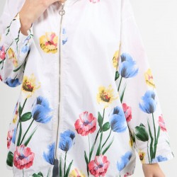 Μπουφάν με κουκούλα Floral Oversized Στυλ