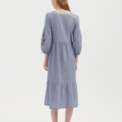 Κεντημένο chambray φόρεμα
