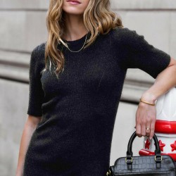 Φόρεμα Rib από Κασμίρ Μαύρο