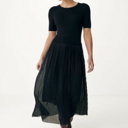 MEXX Dress with knitwear top and plisse skirt