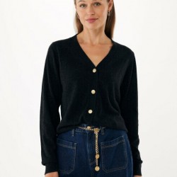 Ζακέτα από κασμίρ Aralia Black