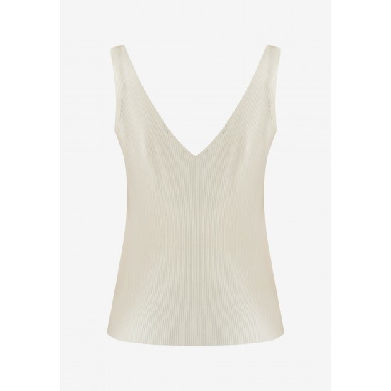 Top Regular Fit Knit Λευκό Top Regular Fit Knit Λευκό