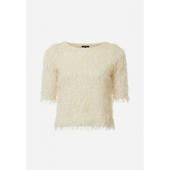 Top Ruffle Strings Cream Top Ruffle Strings Cream