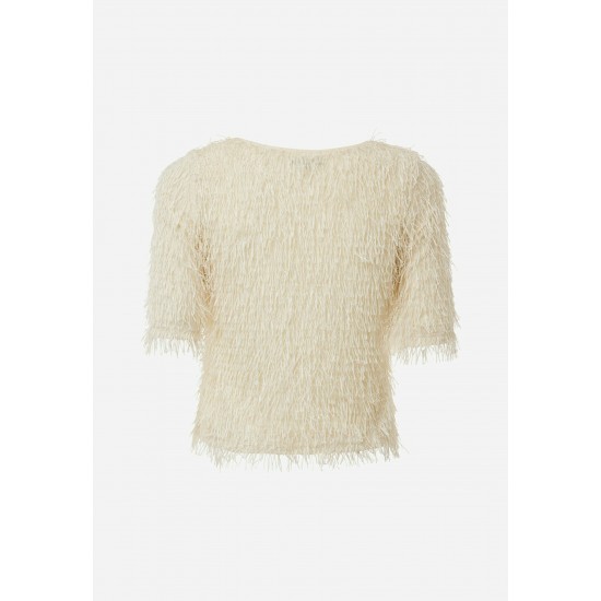 Top Ruffle Strings Cream Top Ruffle Strings Cream