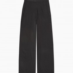 Μαύρο φαρδύ παντελόνι Tencel