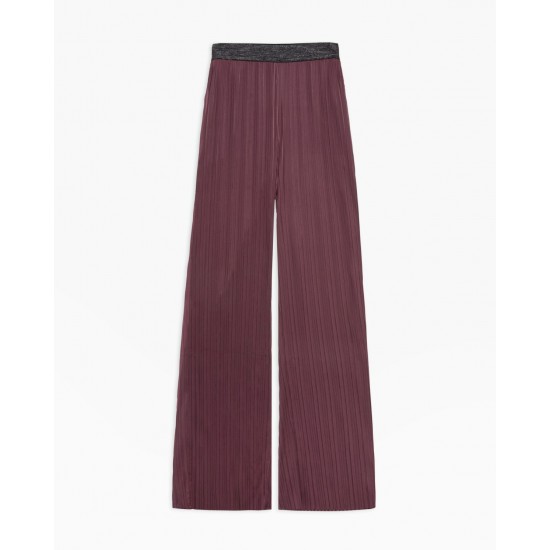 Πλισέ παντελόνι Λάστιχο λούρεξ στη μέση Φαρδιά γραμμή