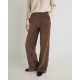 Παντελόνι με φαρδιά μπατζάκια από μείγμα βαμβακιού, μπεζ-καφέ