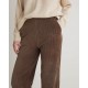 Παντελόνι με φαρδιά μπατζάκια από μείγμα βαμβακιού, μπεζ-καφέ