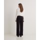 Μαύρο παντελόνι από κοτλέ με φαρδιά μπατζάκια από μείγμα βαμβακιού
