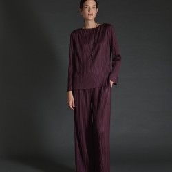 Πλισέ παντελόνι Λάστιχο λούρεξ στη μέση Φαρδιά γραμμή