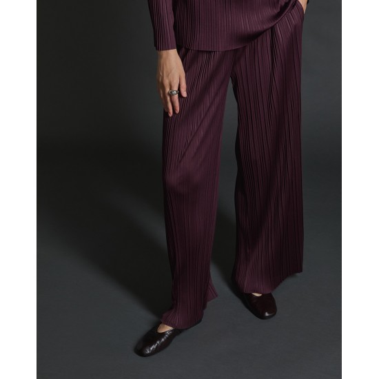 Πλισέ παντελόνι Λάστιχο λούρεξ στη μέση Φαρδιά γραμμή