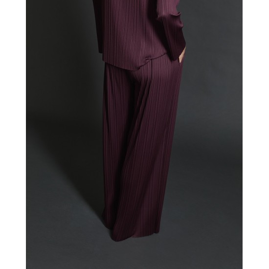 Πλισέ παντελόνι Λάστιχο λούρεξ στη μέση Φαρδιά γραμμή